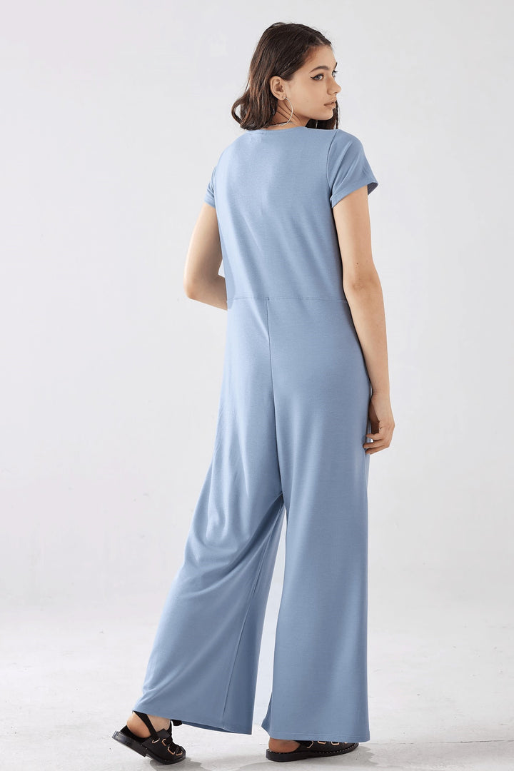 Coconut Shell Comfort Button Up Front Closure Jumpsuit