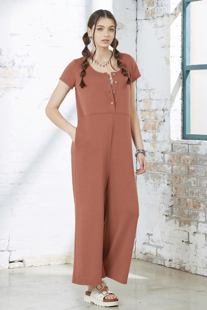 Black Comfort Button Up Front Closure Jumpsuit