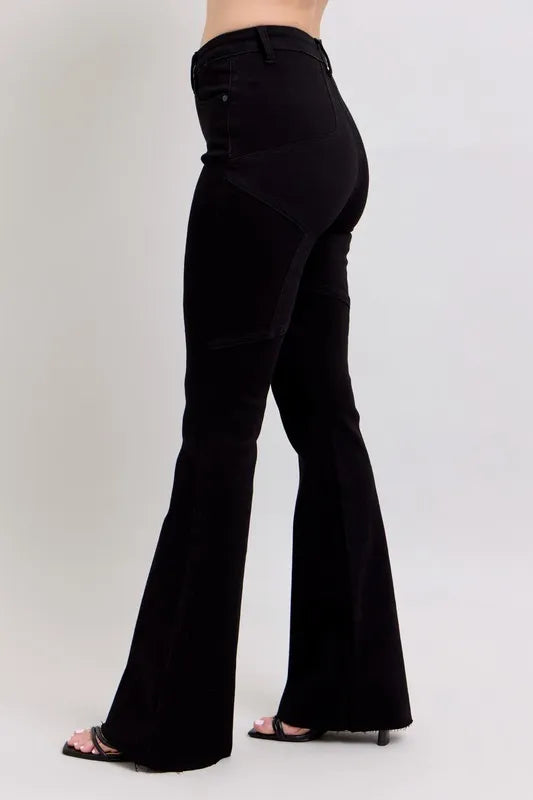 Bk Judy Blue Full Size High Waist Star Seam Detail Flare Plus Size