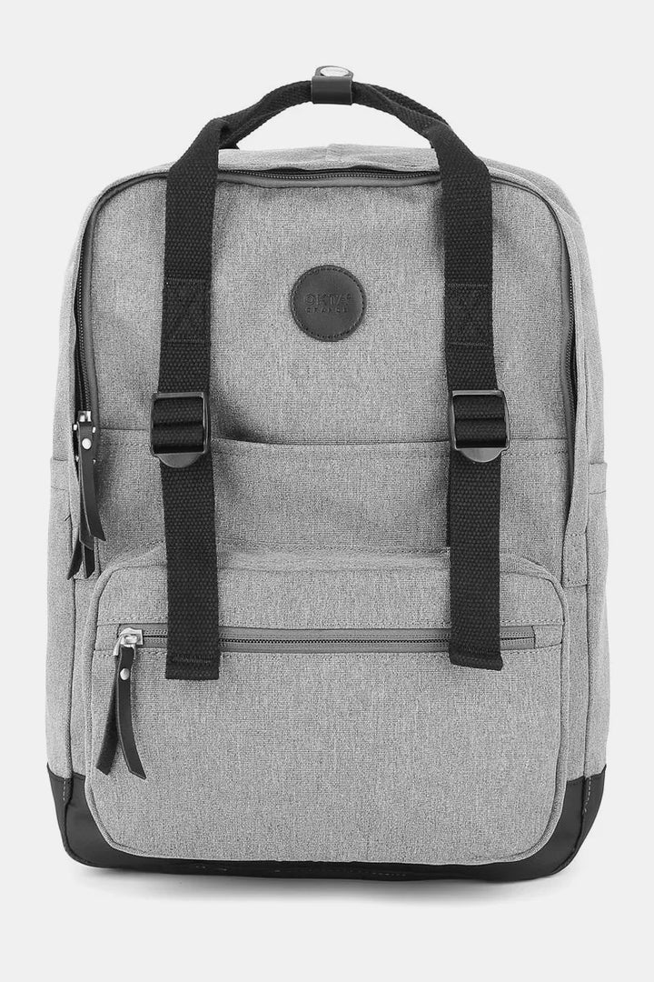Gray Himawari Waterproof Canvas Backpack Bag With Side Pockets 2