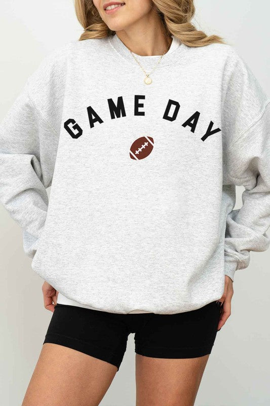 WHITE Game Day Football Tailgate Oversized Sweatshirt