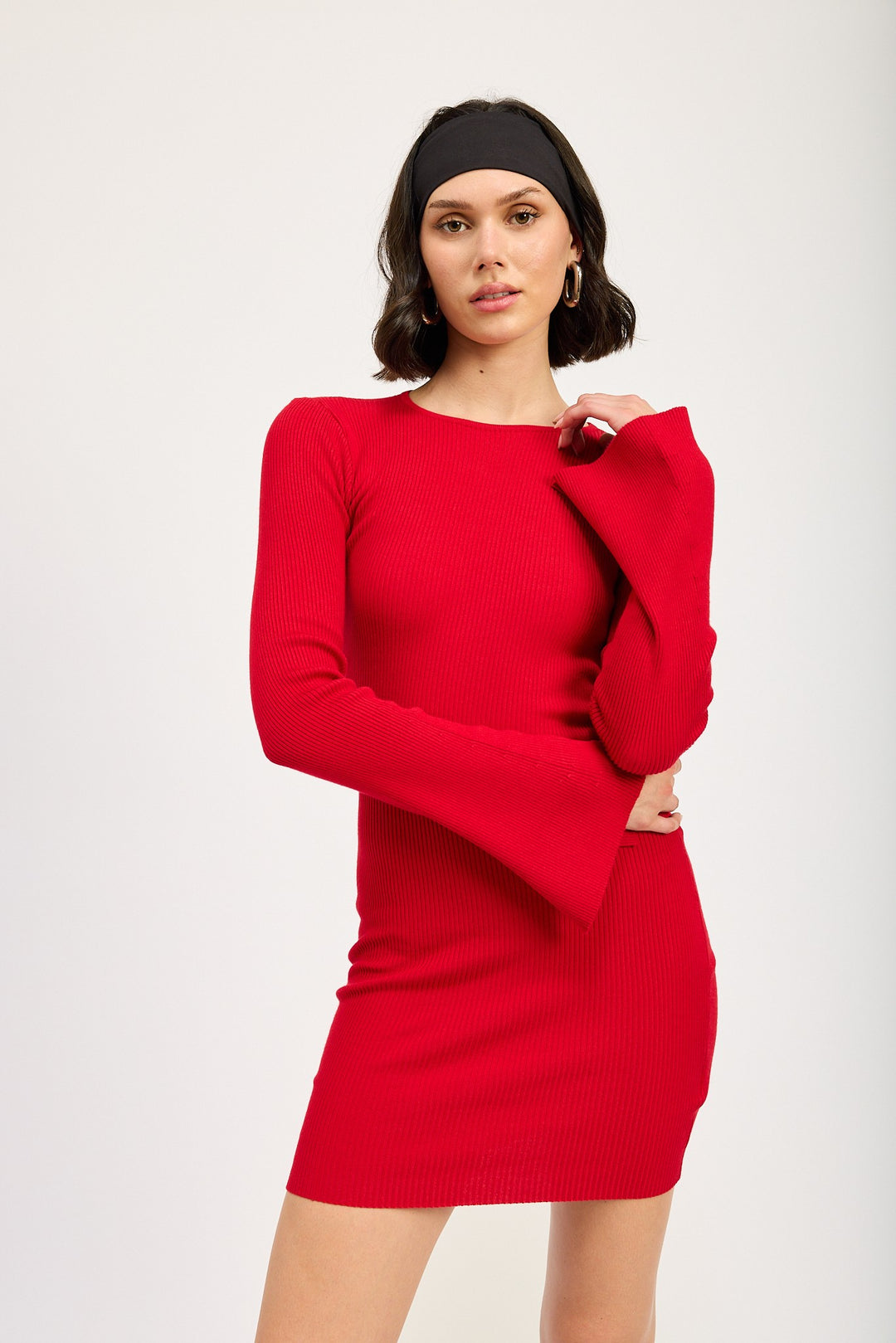 Long Sleeve Mini Dress With Back Cutout
