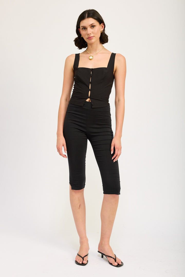 Sleeveless Top With Button Up Detail