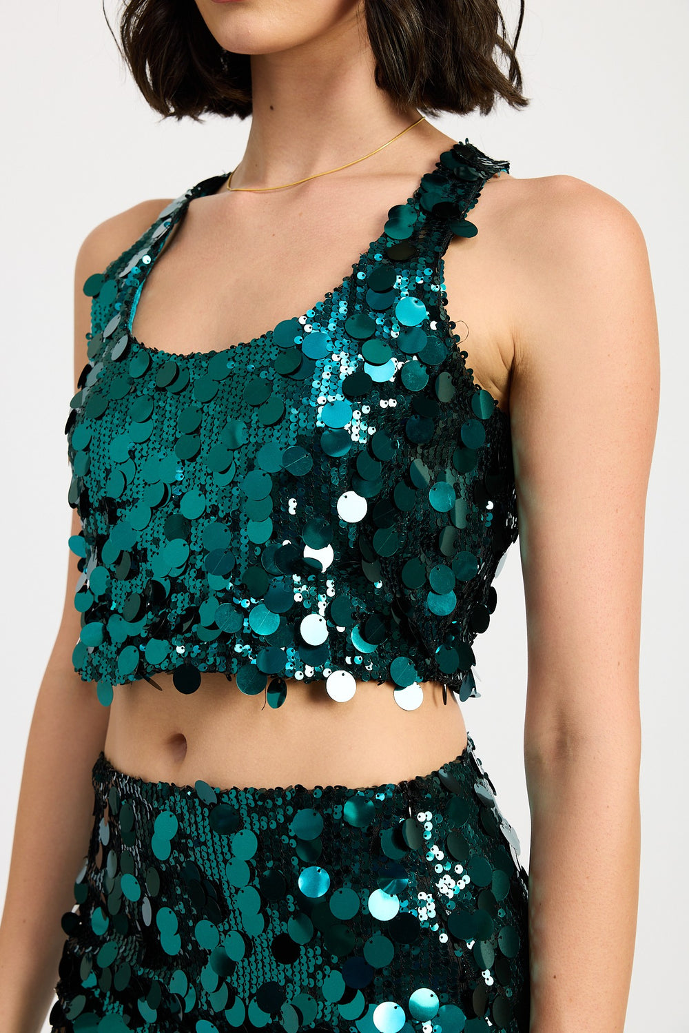 Emerald Green Sequin Racer Back Top