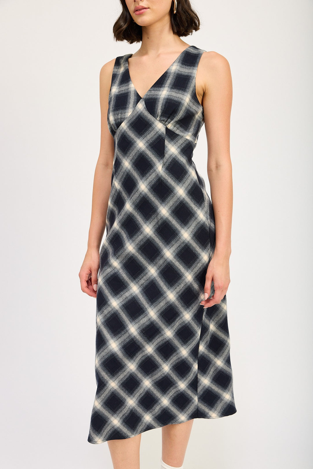 Plaid Bias Maxi Dress