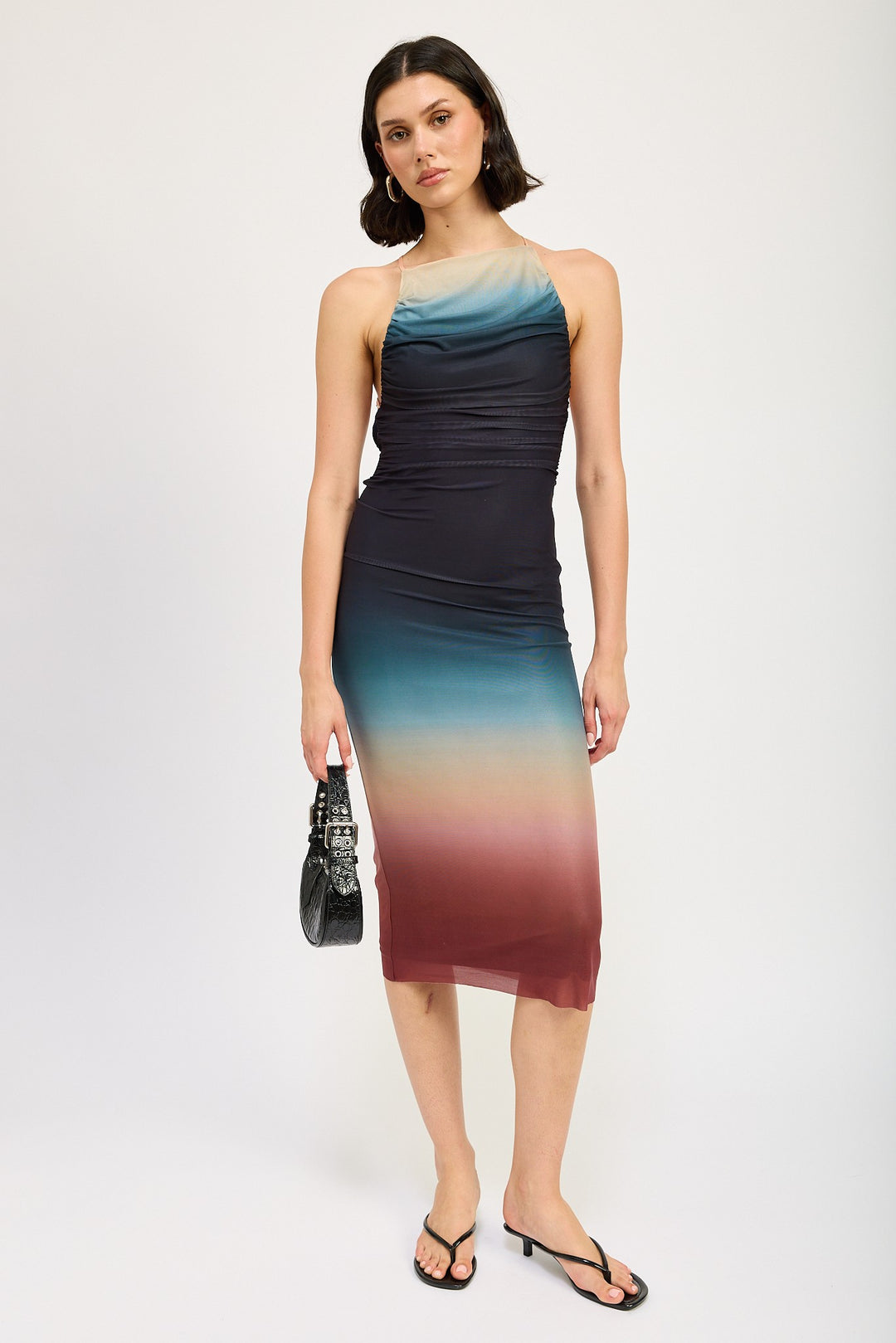 Halter Neck Ombre Maxi Dress