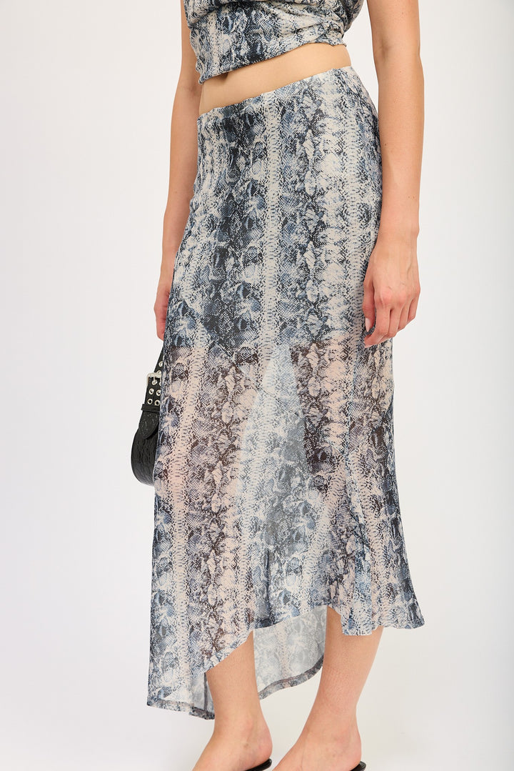 Grey Snake Mermaid Maxi Skirt