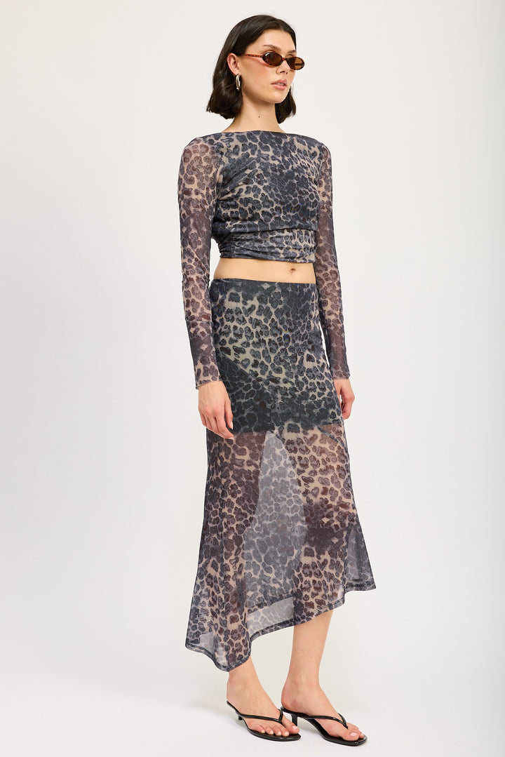 Printed Mermaid Maxi Skirt