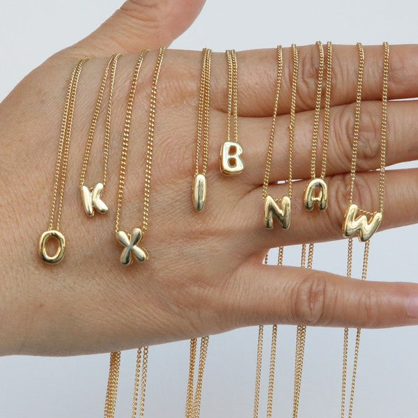 A Mini Bubble Initial Letter Personalized Necklace