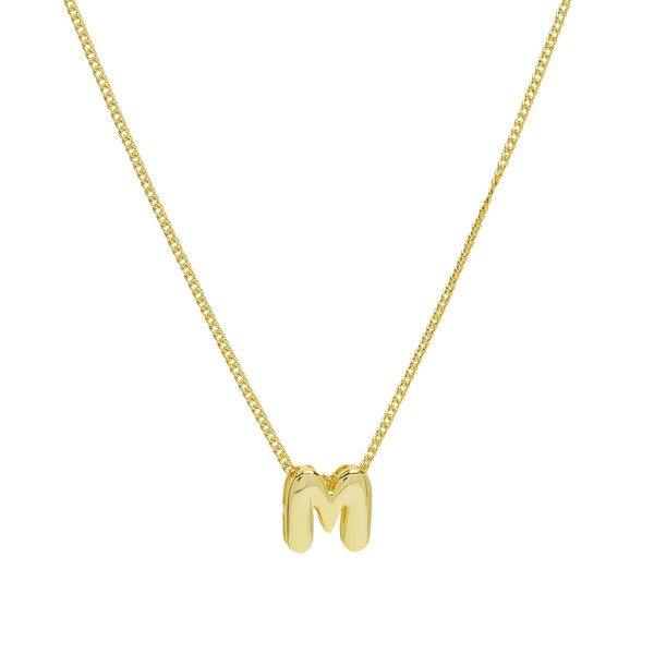 B Mini Bubble Initial Letter Personalized Necklace