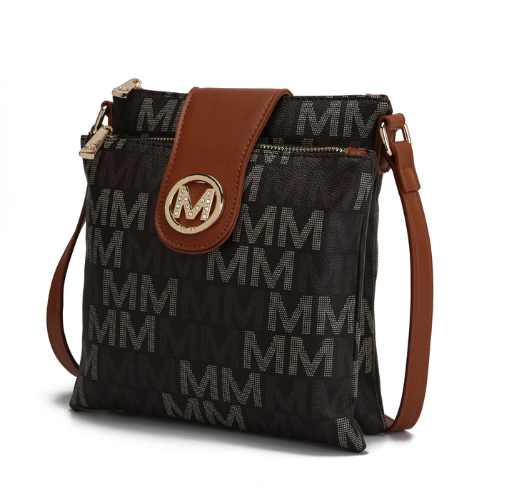 Beige Mkf Nadien Milan Signature Crossbody Bag By Mia K