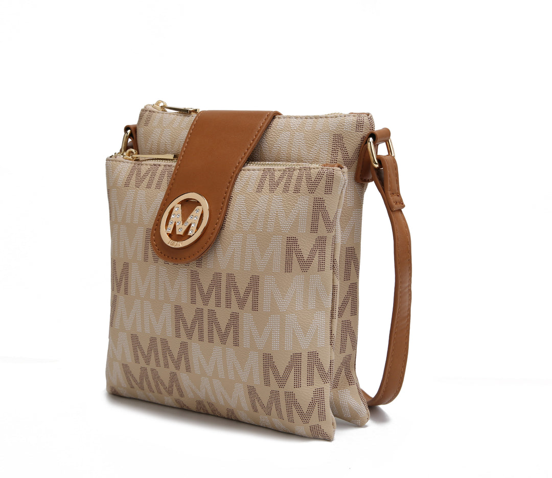 Brown Mkf Nadien Milan Signature Crossbody Bag By Mia K
