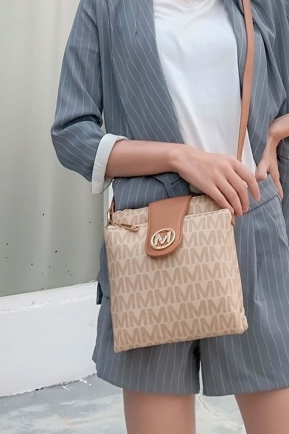 Brown Mkf Wrigley M Signature Crossbody By Mia K
