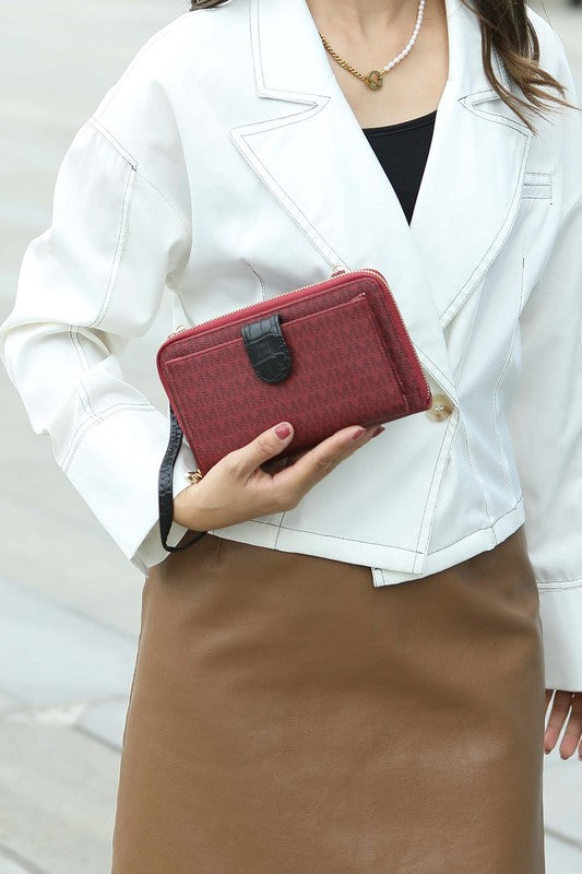 Navy Mkf Olga Smartphone And Wallet Crossbody Bag