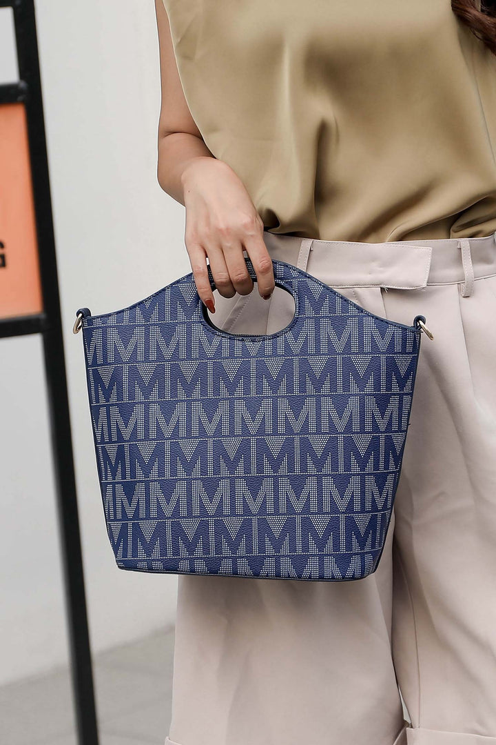 Navy Mkf Casey M Signature Tote Crossbody Set