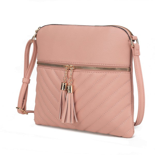 Stone Grey Mkf Winnie Quilted Women Crossbody By Mia K