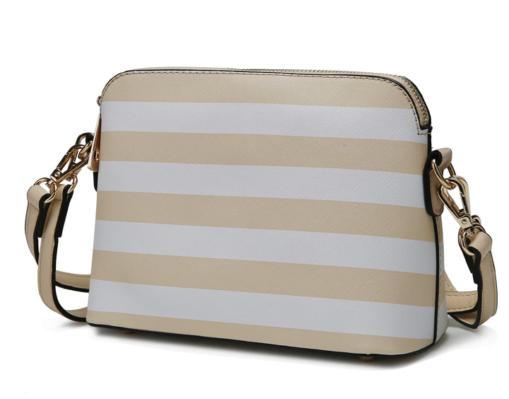 Cognac Mkf Kimmy Striped Crossbody Bag By Mia K