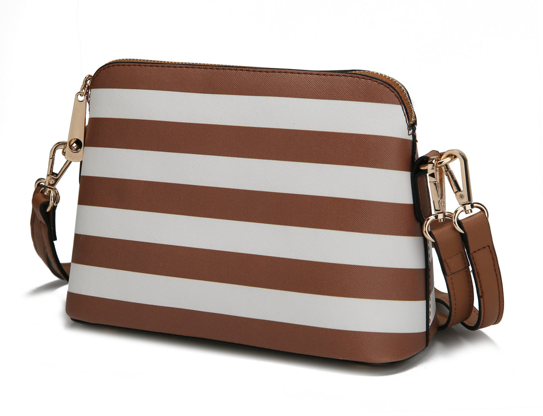 Red Mkf Kimmy Striped Crossbody Bag By Mia K