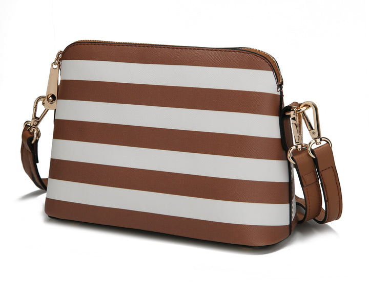 Red Mkf Kimmy Striped Crossbody Bag By Mia K