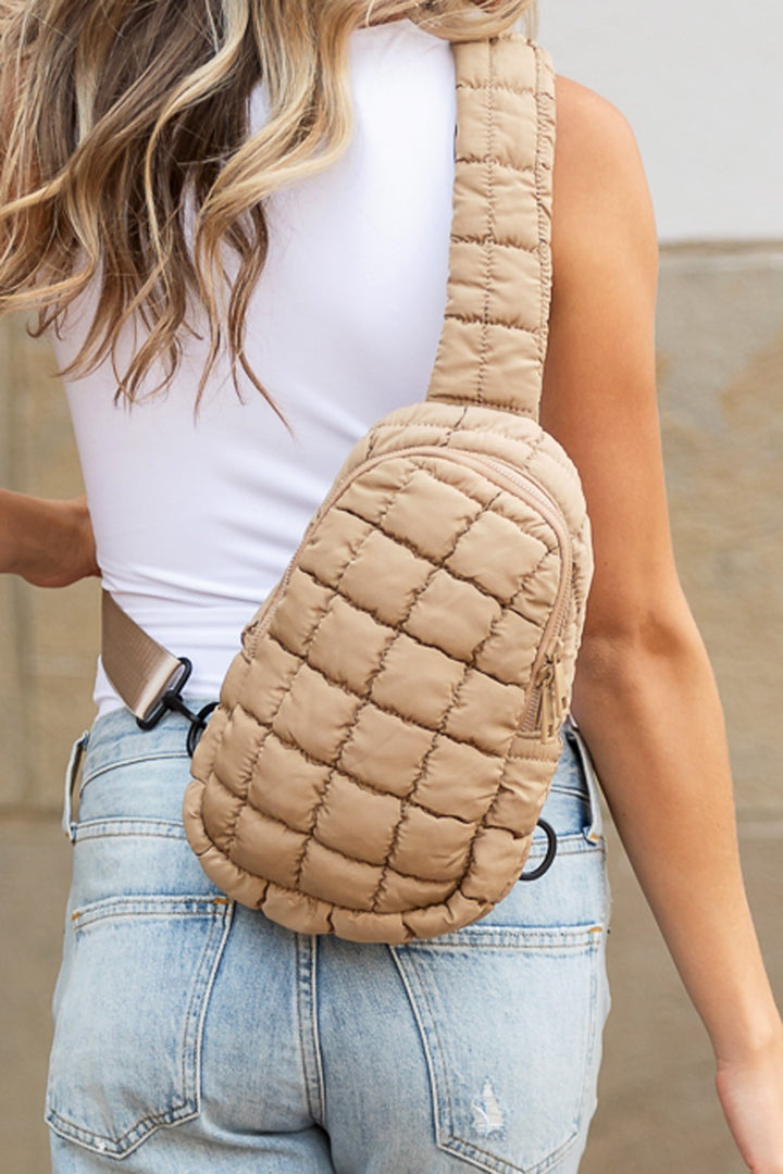 Olive Skyler Quilted Puffer Sling