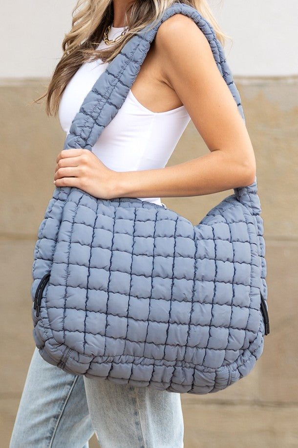 White Taylor Quilted Puffer Tote