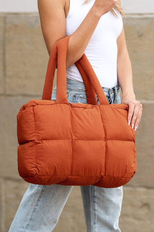 Almond Daphne Puffer Tote