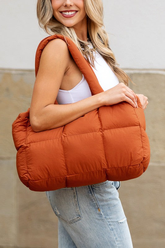 Black Daphne Puffer Tote