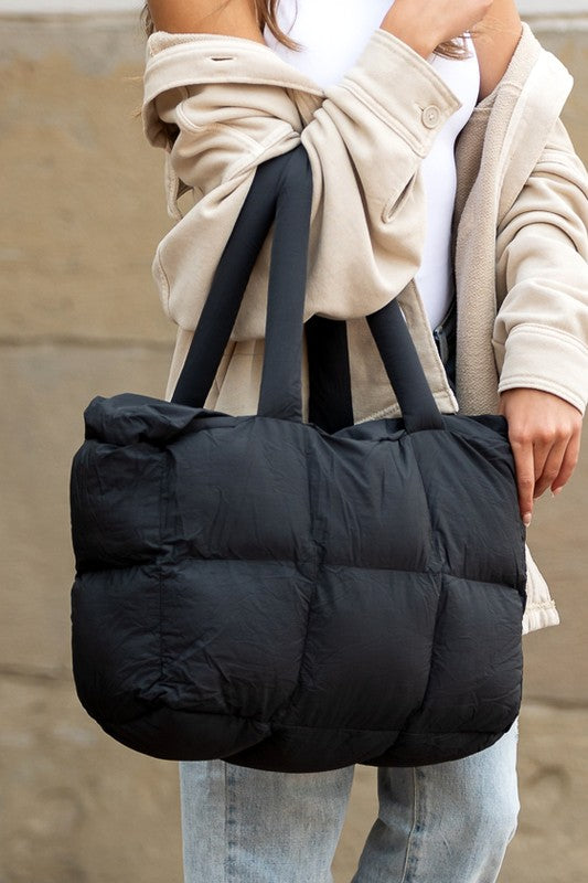 White Daphne Puffer Tote