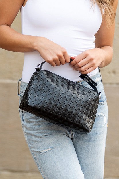 Bone Mia Convertible Woven Crossbody Handbag | Anekay