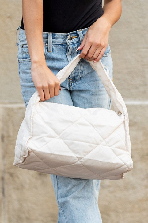 Mocha Harper Quilted Handbag