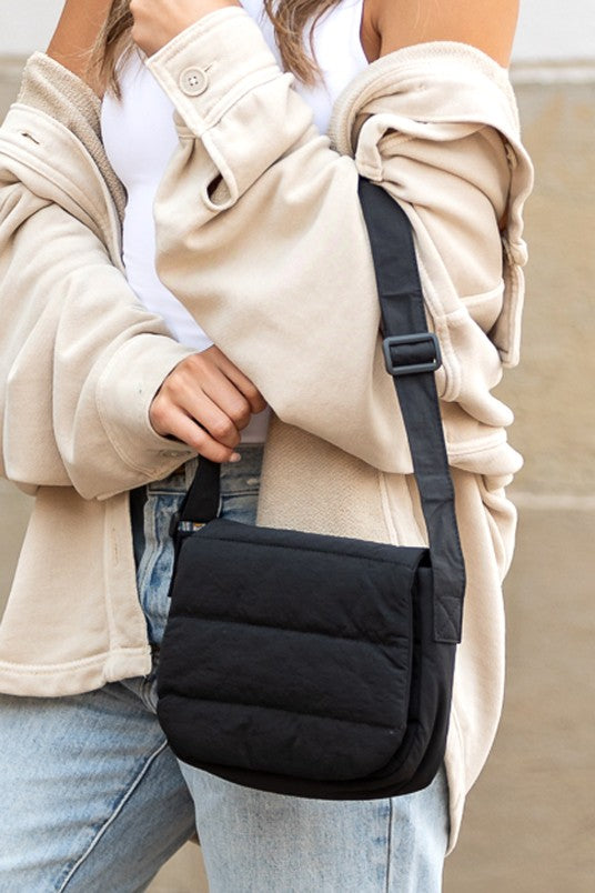 Gray Afton Foldover Quilted Crossbody