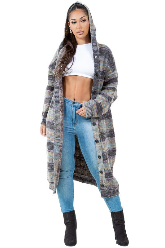 Grey Women Fashion Sweater Cardigan