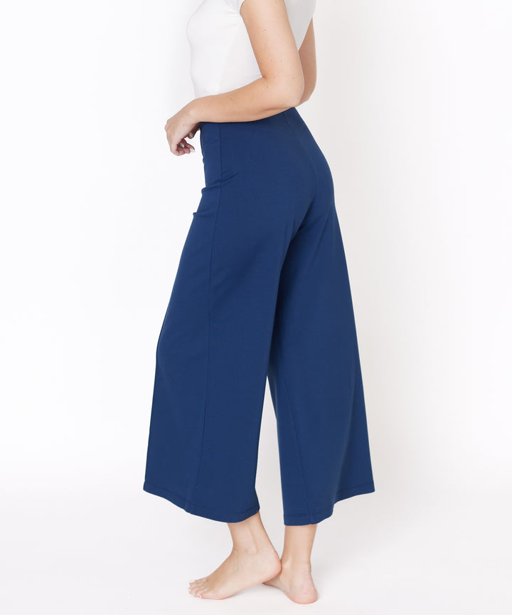 Ponte Wide Leg Ankle Length Pants
