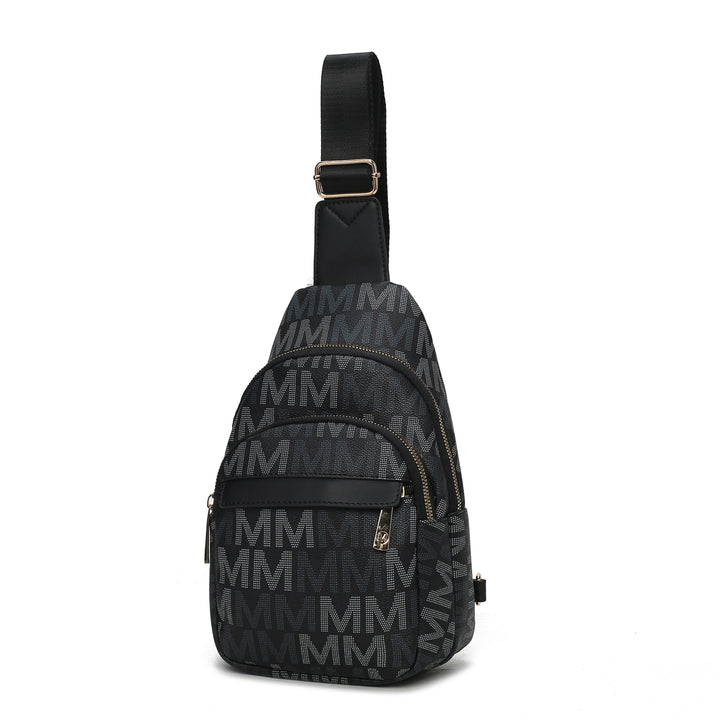 Burgundy Mkf Helaena Logo Printed Women Sling Bag By Mia K