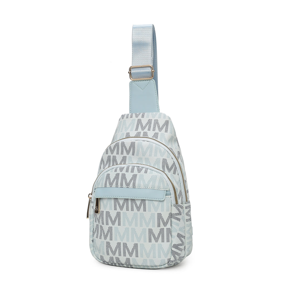 Tan Mkf Helaena Logo Printed Women Sling Bag By Mia K