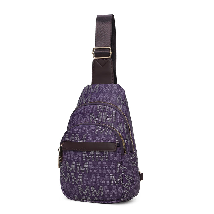 Purple Mkf Helaena Logo Printed Women Sling Bag By Mia K