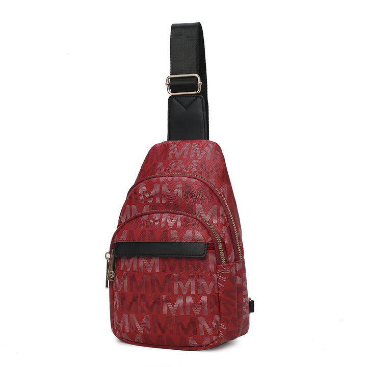 Light Blue Mkf Helaena Logo Printed Women Sling Bag By Mia K