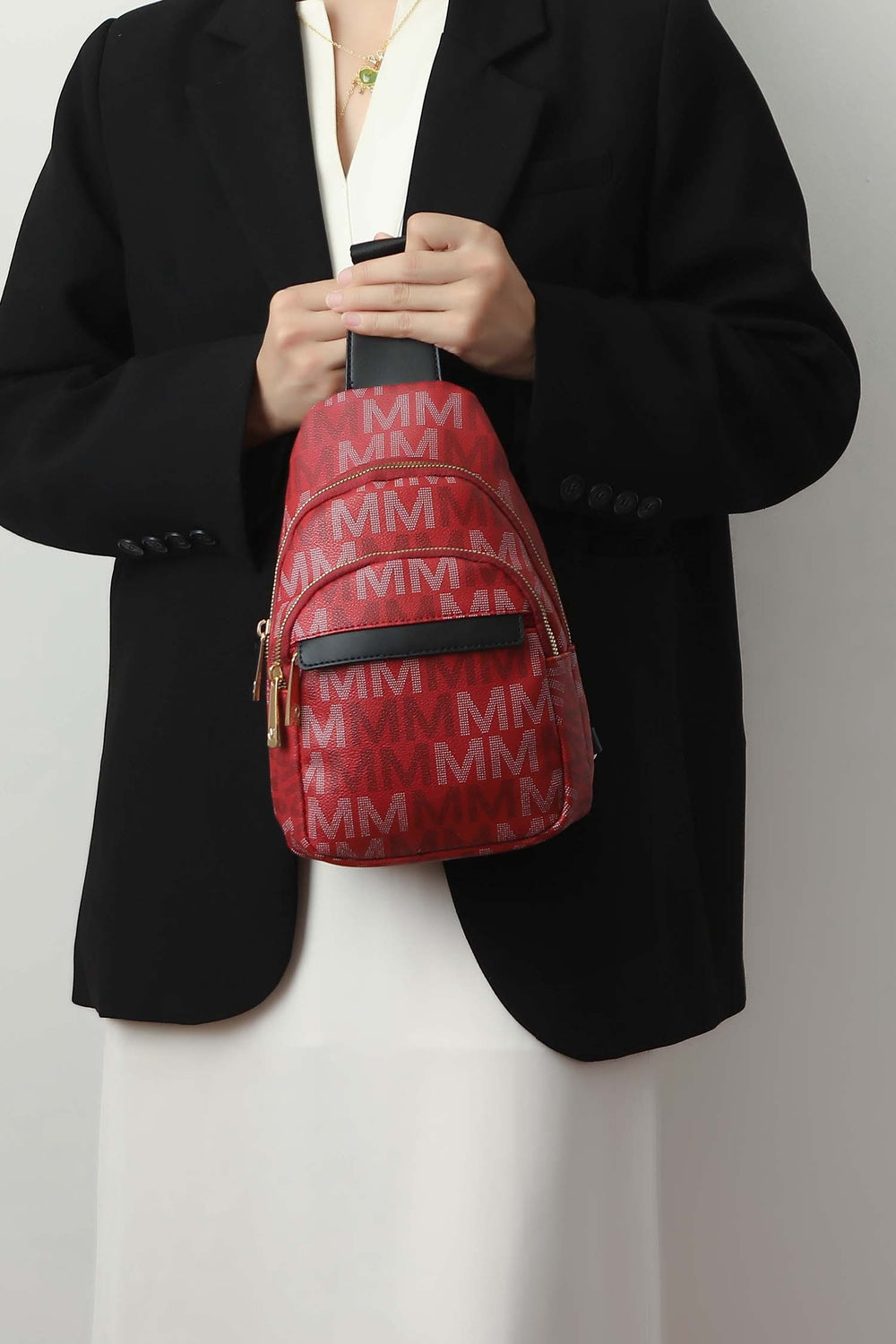 Black Mkf Helaena Logo Printed Women Sling Bag By Mia K