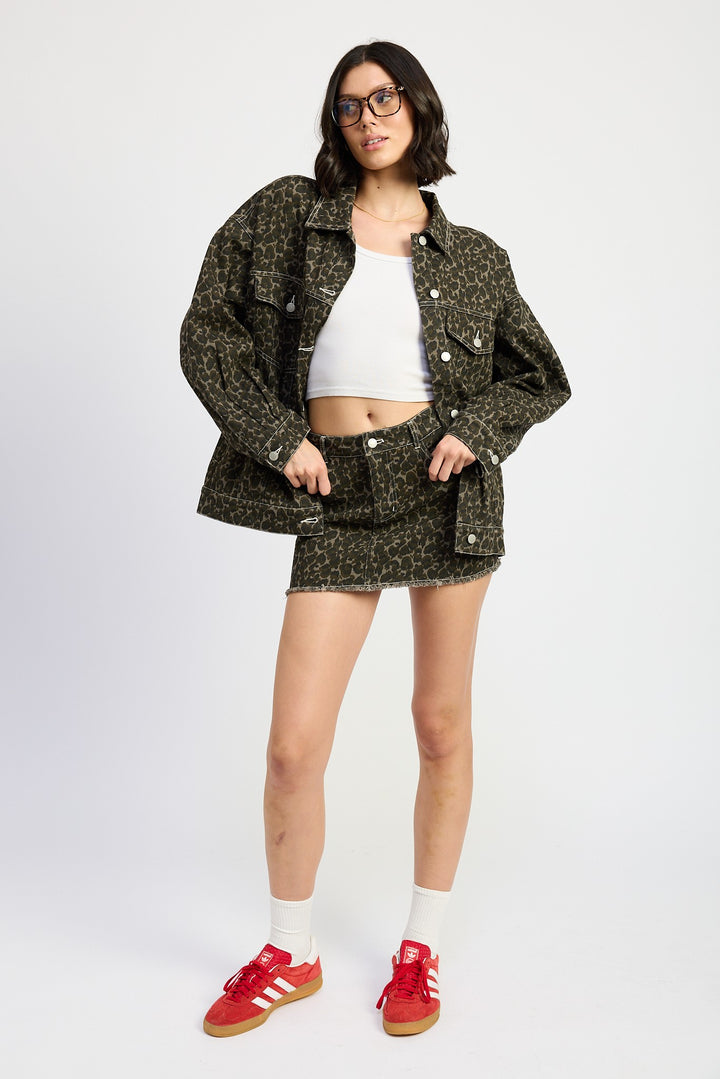 Oversized Printed Denim Jacket
