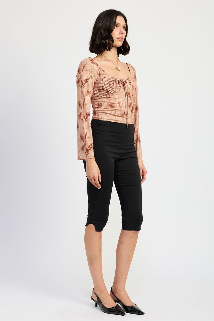Sweetheart Square Nekc Floral Top