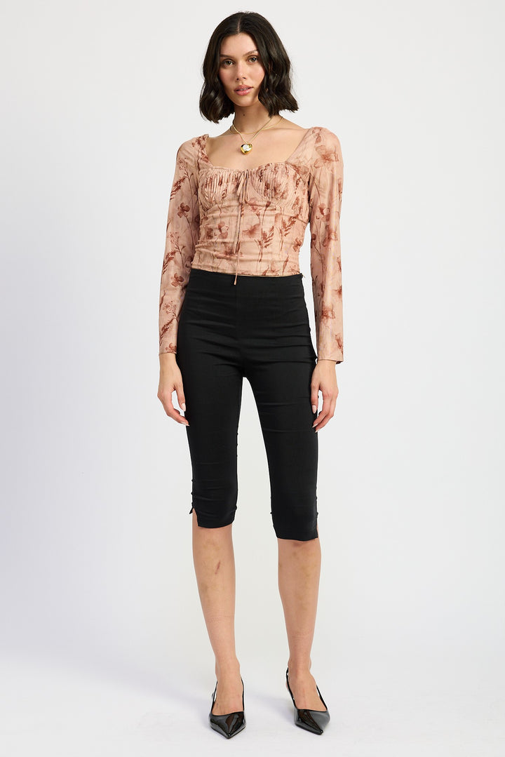 Sweetheart Square Nekc Floral Top