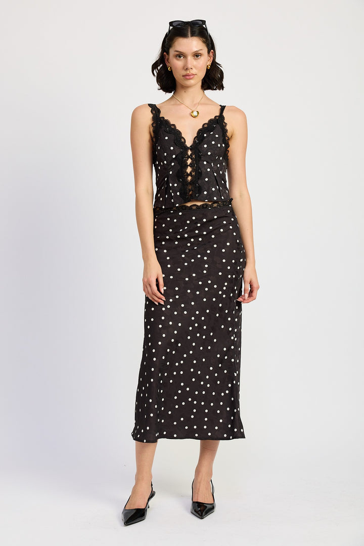 Button Up Cami Top With Lace Detail