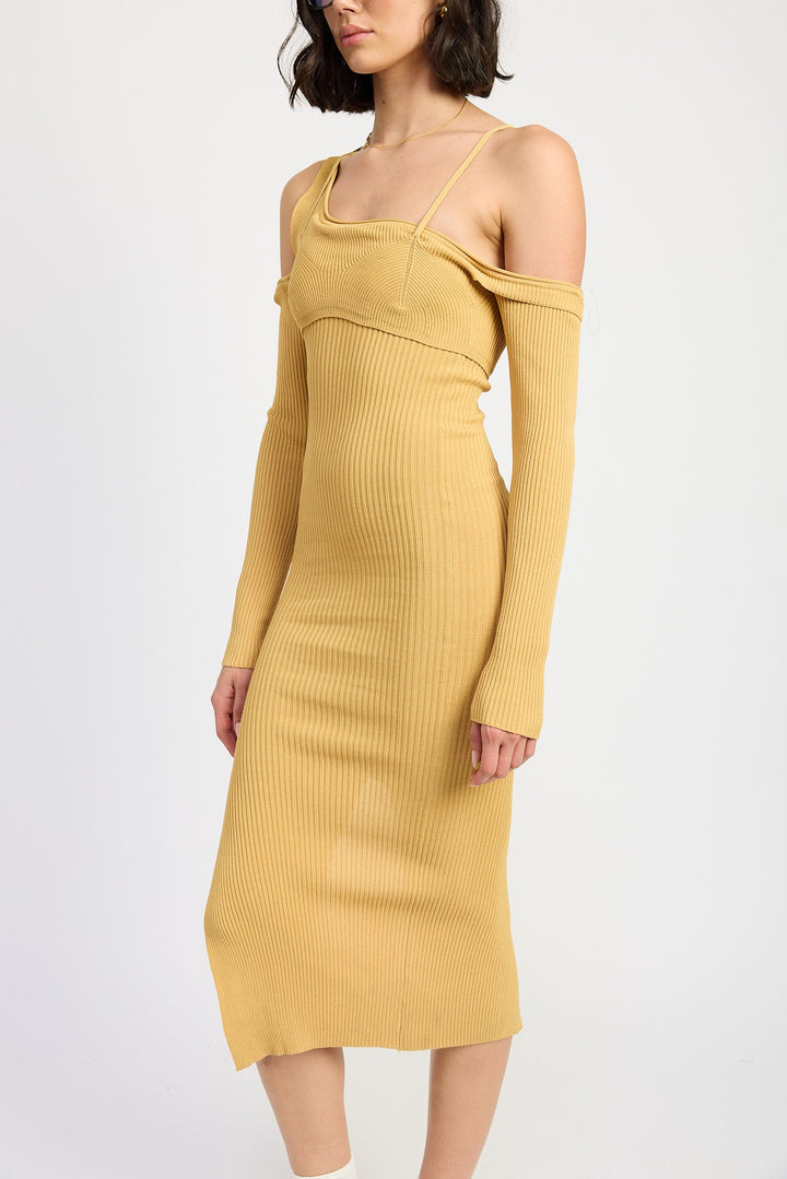 Black Off Shoulder Long Sleeve Maxi Dress