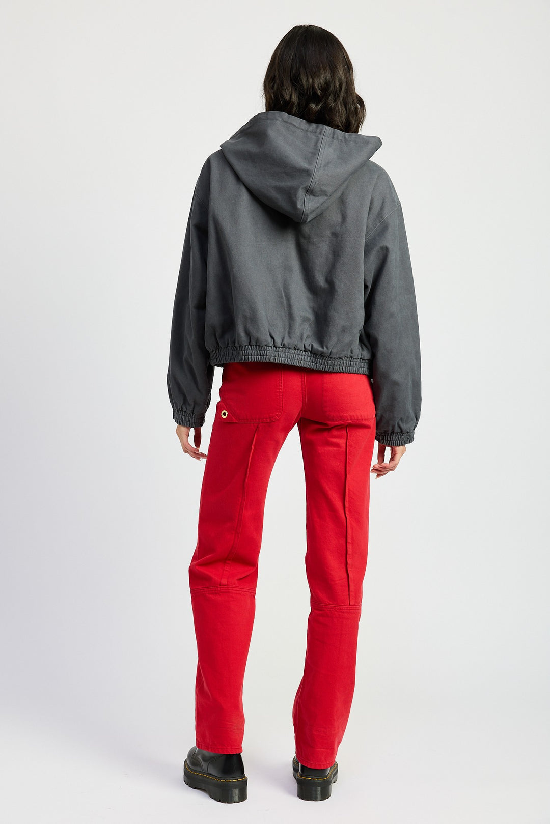 Vintage Washed Denim Zip Up Hoodie