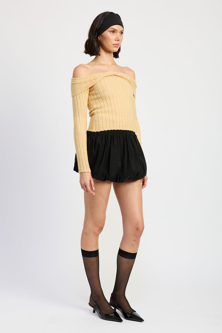 Dusty Rose Off Shoulder Sweater Top 1
