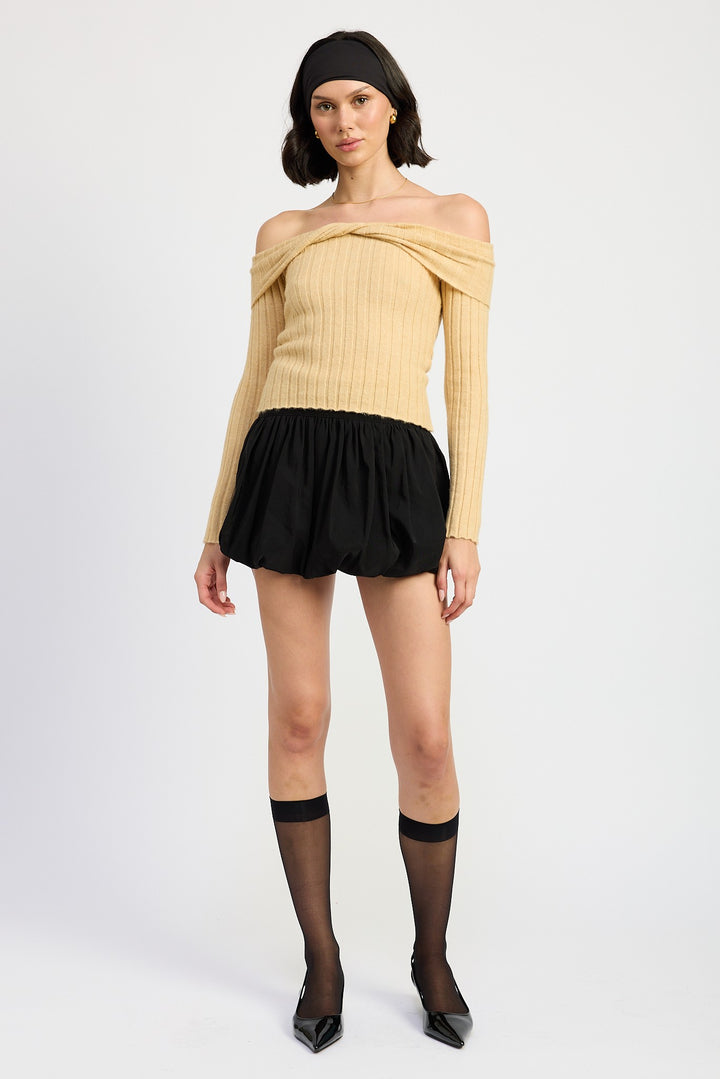 Dusty Rose Off Shoulder Sweater Top 1