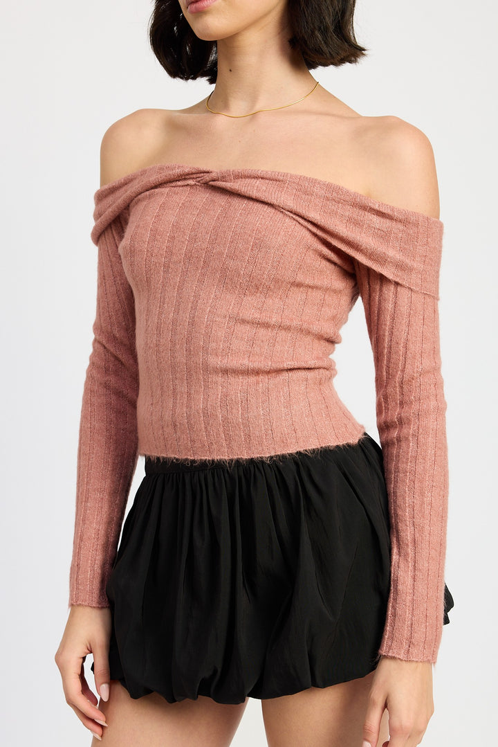 Off Shoulder Sweater Top 1