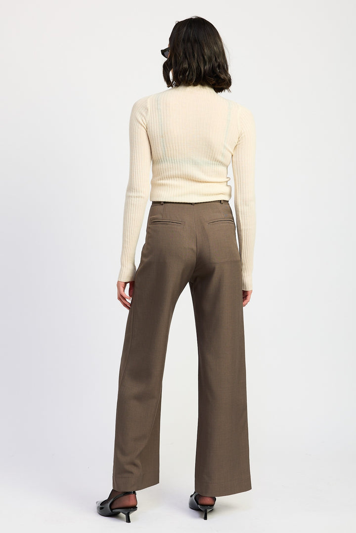 Trouser Pants Wtih Adjustable Waist Band Buckle