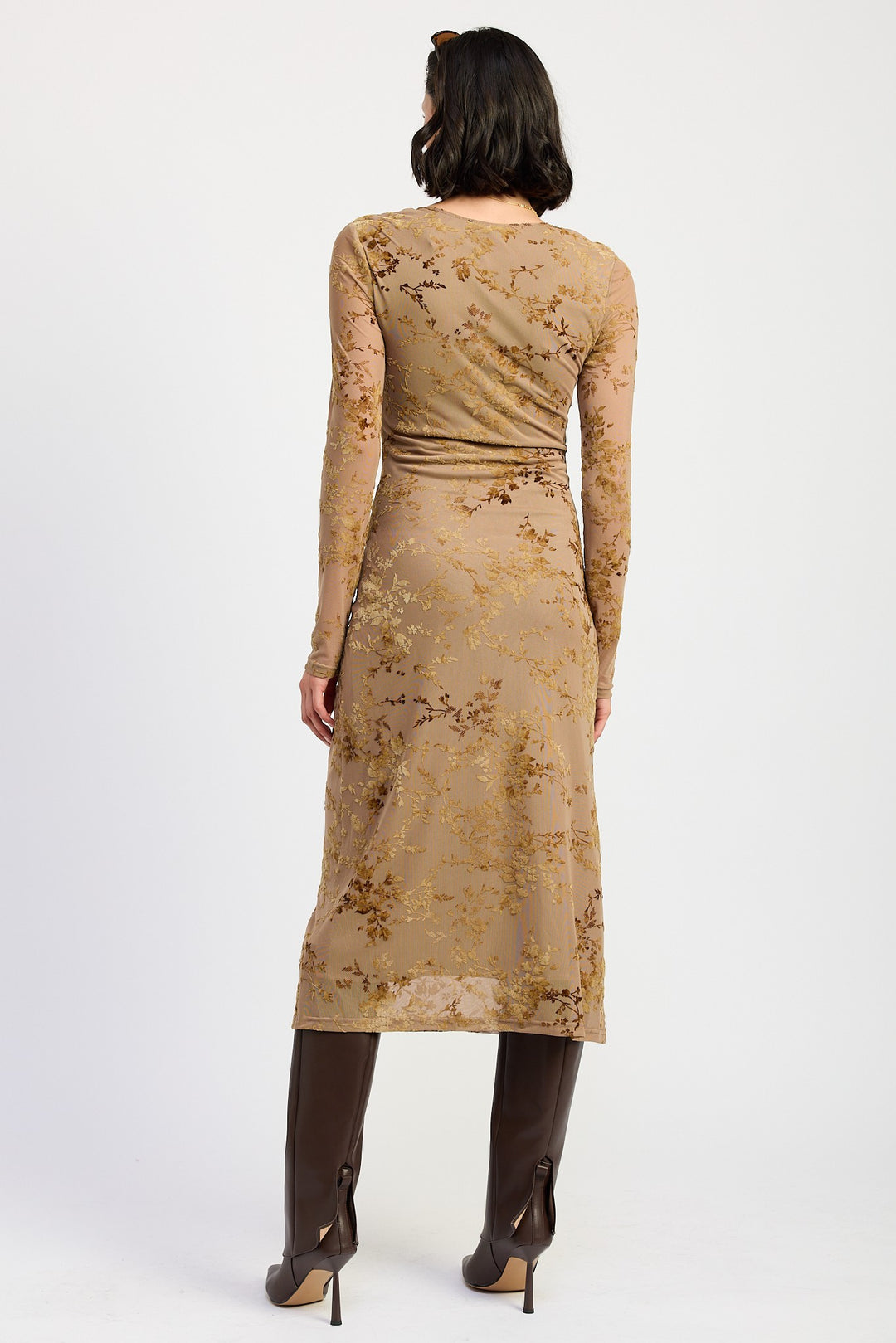 Key Hole Midi Long Sleeve Dress