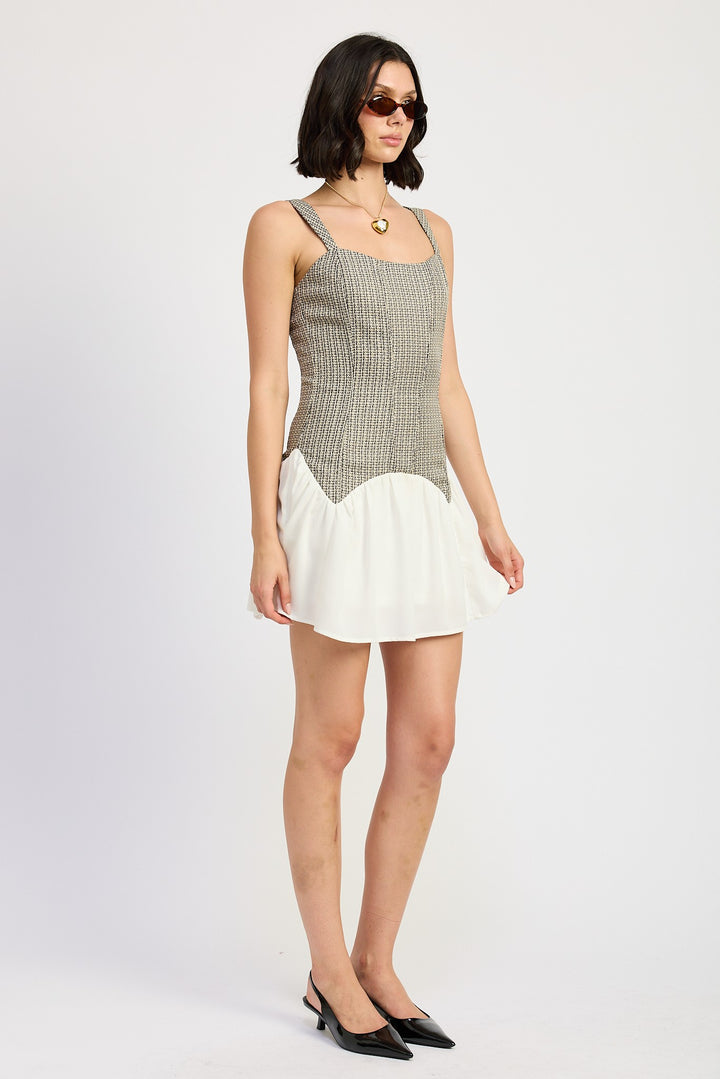 Contrasted Corset Mini Dress
